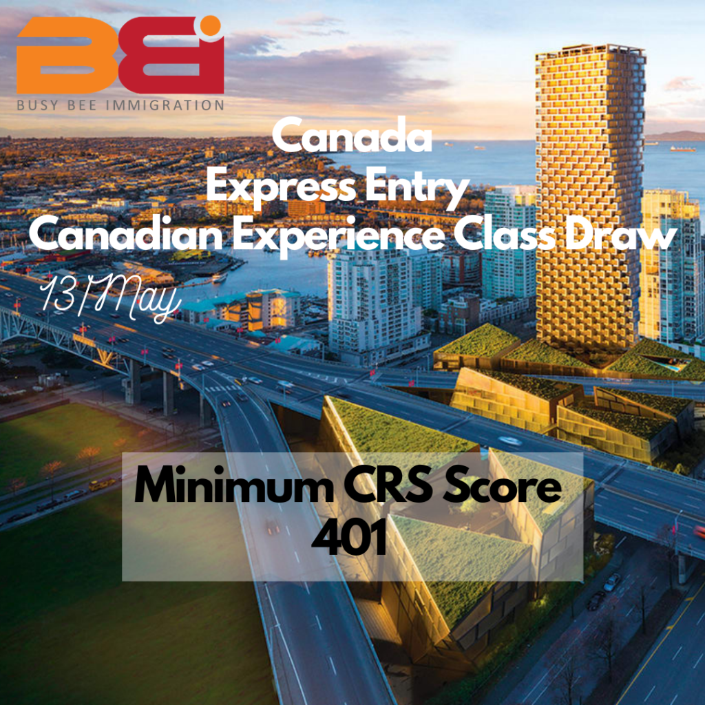 CRS 401 in new Canadian experience class draw Busybee Immigration