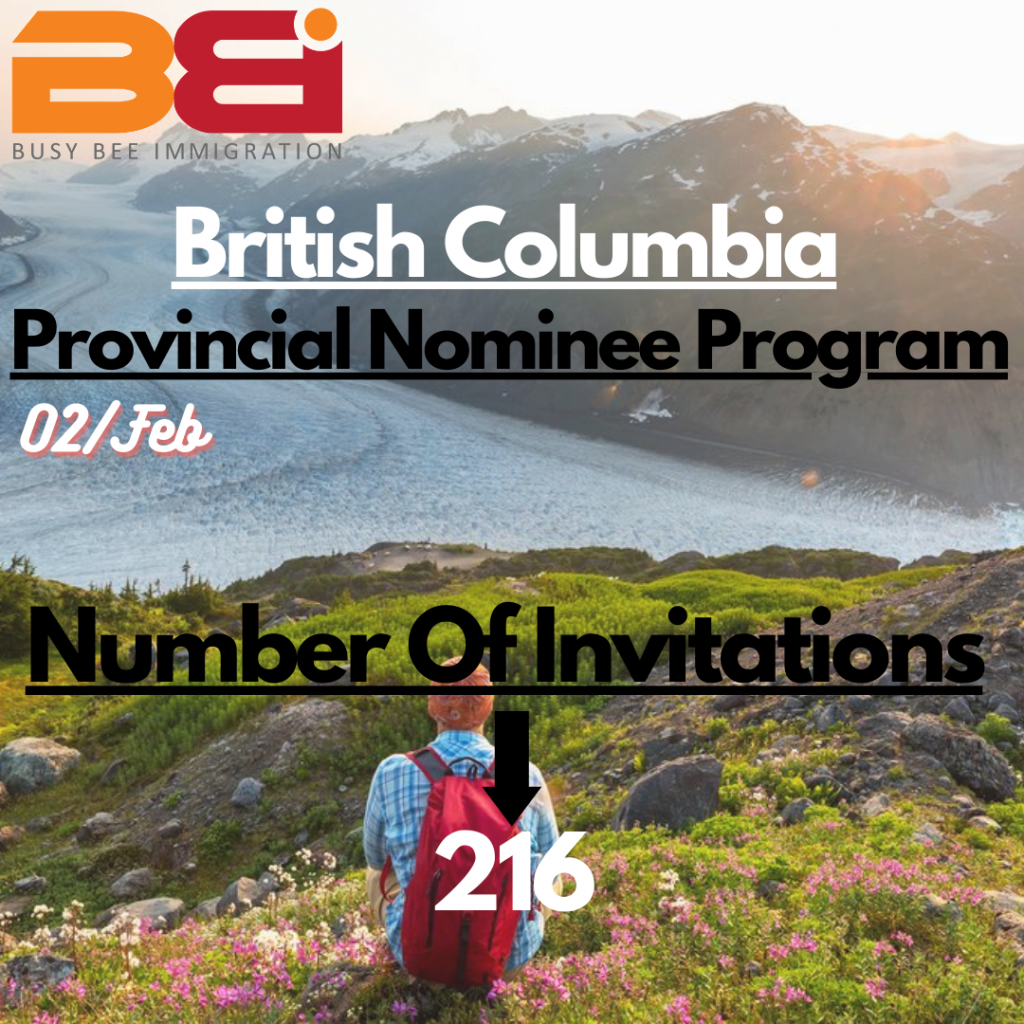 British Columbia held a draw through its Provincial Nominee Program on 2 February 2021